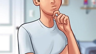 Two Pervert Tenants Caught Their Horny Landlady Masturbating in Her Room - Summertime Saga 3D Animated Porn Game