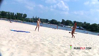 Adorable Nudist Teen Sunbathes Nude