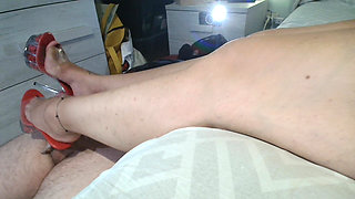 Slave Fucks and Cums Mistress's Shoes and Heel