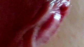 Close up uncut cum