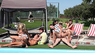 Group of Naughty Young Friends Having Fun