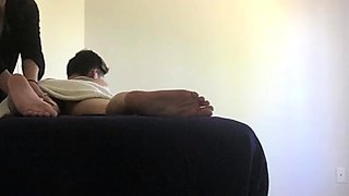 Brunette handjob amateur tugging on a cock