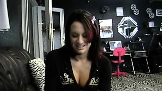 Slutty amateur flashing her big boobs in the backseat