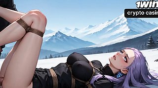 Snow Queen's Milk Spray Orgasm in Alpine Peaks