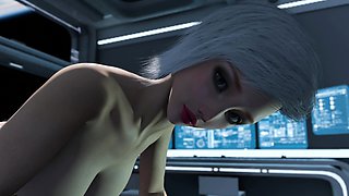 3D animation fuck on a space station with sexy blonde