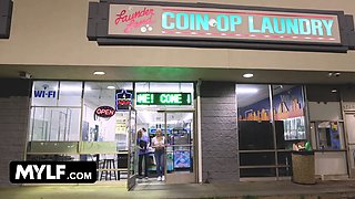 Blond step mommy & step daughter take turns fucking teenager hard stud - mylf