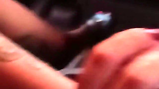 Jerking off My Neighbor Until I Squirt His Cum in My High Heels After Pumping Car Pedals