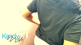 Curvy girl show her body before shower part one