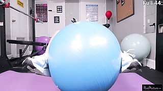 Dude with a very fat cock fucked a busty brunette Sam Shock