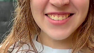 Crazy Shameless Girl Playing in the Rain