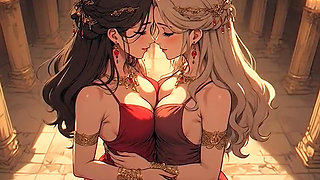 Kissing Orgasm of Mature Women, AI Generated Cartoon content, Uncensored video of 18 Year old Anime Girl