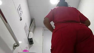Filming a nurse and a patient in a public toilet