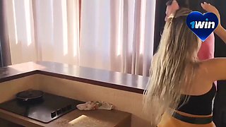 Stunning breasty babe adult scene