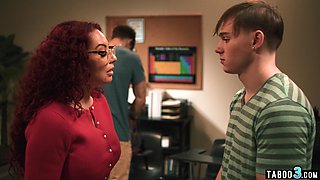 Redhead MILF teacher double penetrated