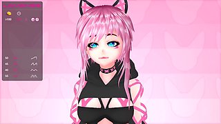 Pink vtuber MokyMoo has fun with her new sex toys during a stream
