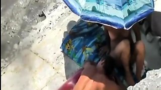 Peeking at stepdaughter and BF on beach