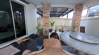 Interrupted by a Busty Asian Slut Who Gave Me a Sloppy Blowjob and a Raw Fucking!
