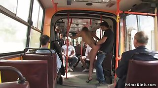 Handcuffed Blond Butt Sex Screwed In Public Bus - Donna Bell