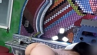 Public flashing in a hotel room - big ass Latina milf
