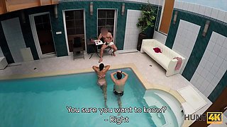 HUNT4K. Sex adventures in private swimming pool