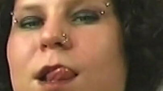 Skinny Brunette Dildo Stretches Her Dripping Wet Pussy