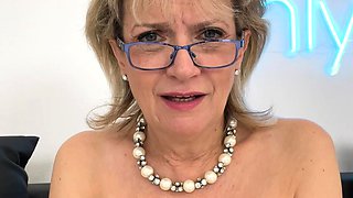 Big Boobed Blonde Masturbates With A Dildo In The Bathroom