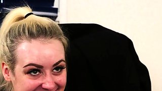 Busty blonde in foot fetish porn