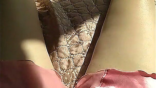 Russian Unshaven Pussy Sunbathes in the Sun and Touches Her Clitoris with Her Finger Ginnagg