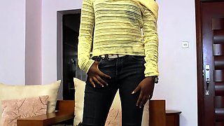 Petite African girl got face fucked hard