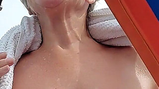 Sexy Granny Swims Naked in a Lake!