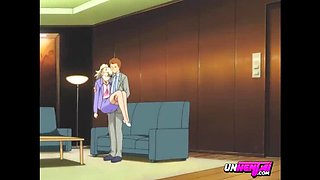 Horny MILF Secretary in Uniform Seduces Boss - Uncensored Hentai Blowjob & Creampie