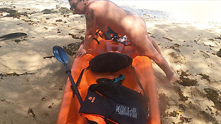 Kinky Couple Big Tits Cowgirl Wife Orgasm Sex on Barbados Beach POV