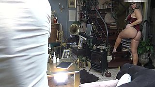 Behind The Of Facialized By Client With Sexy Odette And Mugur