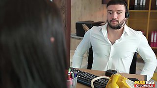 Call Center Chaos Insane Threesome Sex