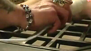 Humiliating stretching and candle dripping