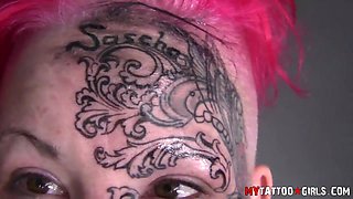 Evilyn Ink Lets Sascha Tattoo His Name on Her Forehead - AltErotic