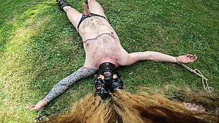 POV - Predicament - Endurance - Dominatrix Fucks Her Slave’s Strap-on While His Cock Is Locked (219)