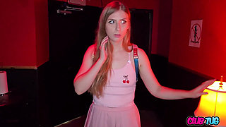 Innocent Winter Flynn Jerks in Adult Theater!