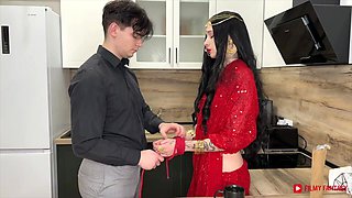 Skinny GF hot fetish sex with ice cream