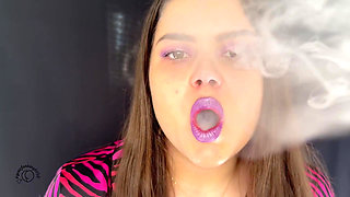 Smoking My Cigarette with Purple Lipstick in My Pijamas