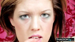 Blonde MILF Masturbates with Blue Dildo to Shaking Orgasm