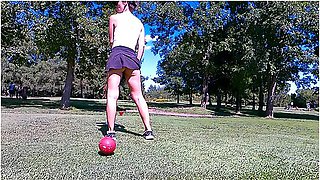 Flashing At Golf Public Braless And No Panties Upskirt With People Around