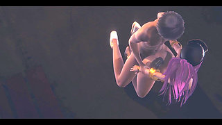 Lol Hentai 3D - Akali Fucked on Her Knees and Sitting at Street - Japanese Asian Manga Anime Game Porn