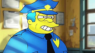 Married housewife has her way with a sheriff while her husband watches in this animated parody