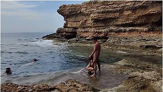 Divers Watch Us Fucking On The Beach