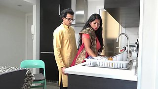 A maid with a big ass is fucked by an Indian stud