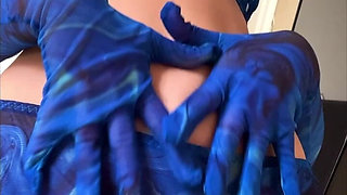 A Girl in Beautiful Lingerie Is Having Fun with a Dildo