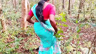 Indian Couple Outdoor Sex with Dirty Telugu Talk - Big Natural Boobs & Big Dick Fucking in Jungle