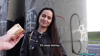 Sweetie's public blowjob video by Public Agent