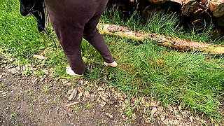 Tormenting vagina in the forest